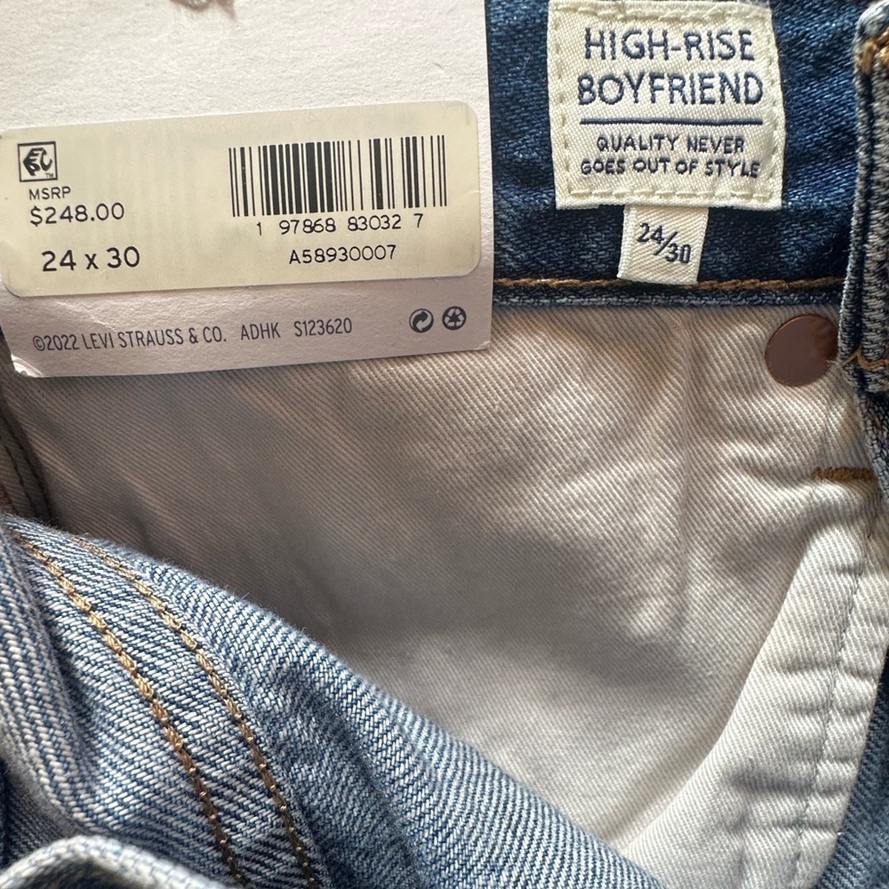 NWT! Levi’s Japanese Selvedge High Rise
Boyfriend Jeans Women’s Size 24 - Picture 14 of 14
